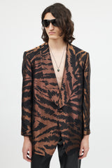 Tom Ford Black & Bronze Metallic Shawl Collar Blazer