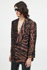 Tom Ford Black & Bronze Metallic Shawl Collar Blazer