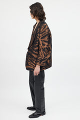 Tom Ford Black & Bronze Metallic Shawl Collar Blazer