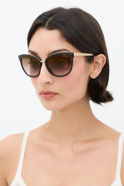 Tom Ford Brown & Gold TF461 Tapered Sunglasses