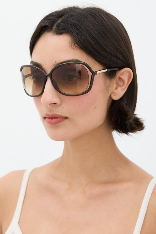 Tom Ford Brown & Gold TF76692 Oval Sunglasses