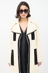 Tom Ford Cream Wool Zip Mid Length Coat
