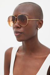 Tom Ford Gold & Brown TF900 Jack Aviator Sunglasses