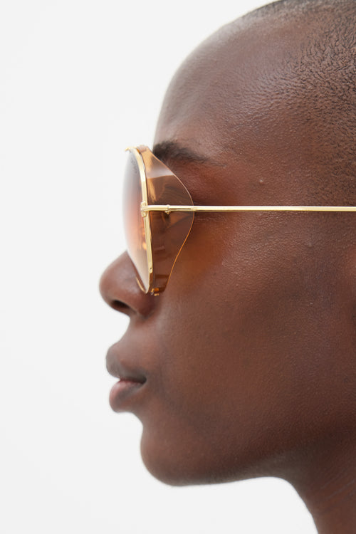 Tom Ford Gold & Brown TF900 Jack Aviator Sunglasses