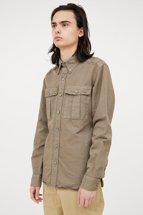 Tom Ford Green Utility Button Up Shirt