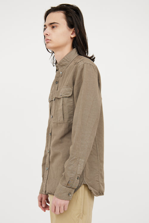 Tom Ford Green Utility Button Up Shirt
