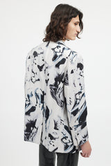 Tom Ford Grey & Black Marbled Shawl Collar Blazer