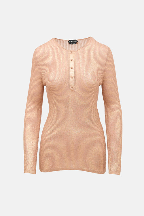 Tom Ford Lamé Cashmere Top