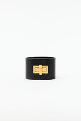 Tom Ford Leather Wide Logo Bracelet