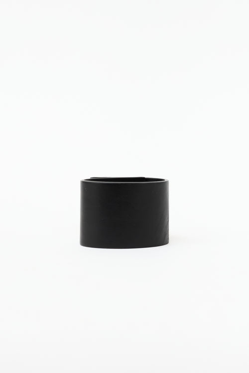 Tom Ford Leather Wide Logo Bracelet