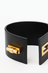 Tom Ford Leather Wide Logo Bracelet
