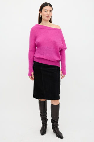 Tom Ford Mohair Off The Shoulder Sweater