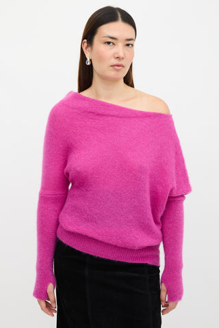 Tom Ford Mohair Off The Shoulder Sweater