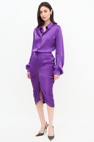 Tom Ford Satin Draped Skirt