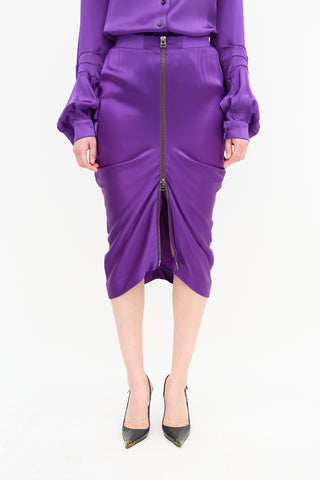 Tom Ford Satin Draped Skirt