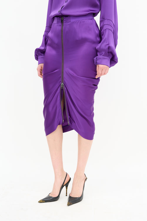 Tom Ford Satin Draped Skirt