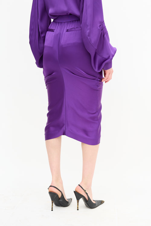 Tom Ford Satin Draped Skirt