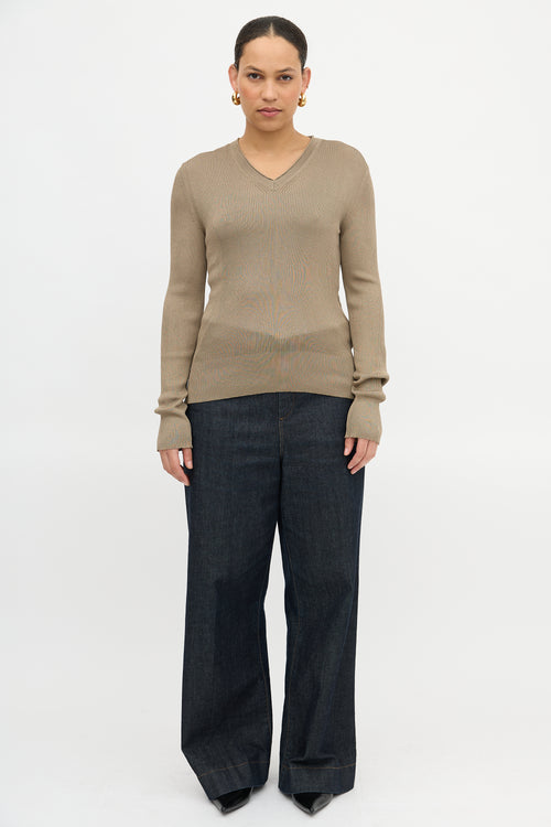 Tom Ford Silk Ribbed Knit Top