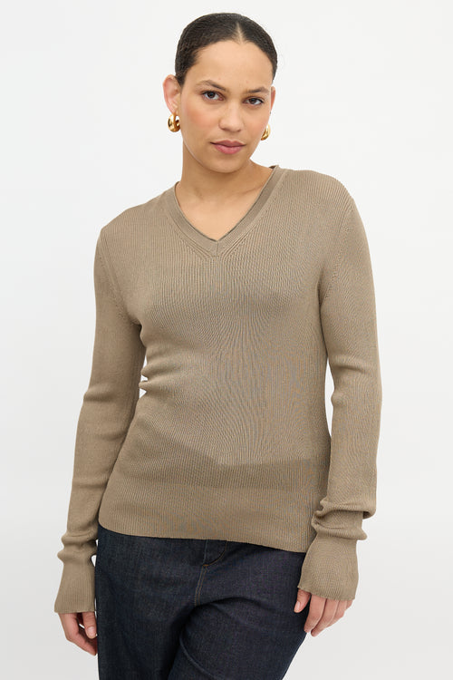 Tom Ford Silk Ribbed Knit Top