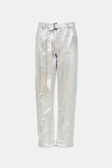 Tom Ford Metallic Crackled Belted Trouser