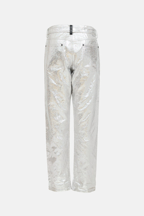 Tom Ford Metallic Crackled Belted Trouser