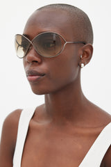 Tom Ford Silver & Brown Round TF130 Miranda Sunglasses