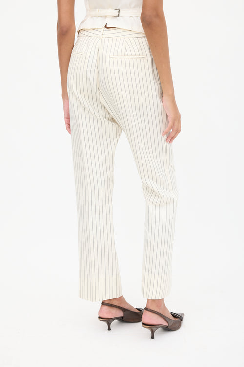 Tom Ford White & Black Pinstripe Vest & Pant Suit