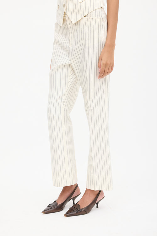 Tom Ford White & Black Pinstripe Vest & Pant Suit