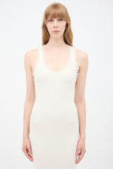 Tom Ford White Cashmere & Silk Ribbed Dress