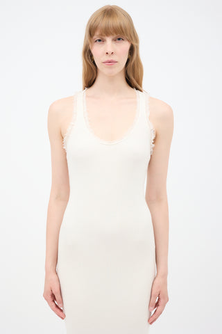 Tom Ford White Cashmere & Silk Ribbed Dress