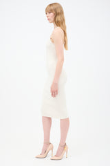 Tom Ford White Cashmere & Silk Ribbed Dress