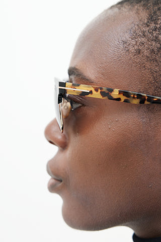 Tom Ford Black & Brown TF386 Clubmaster Sunglasses