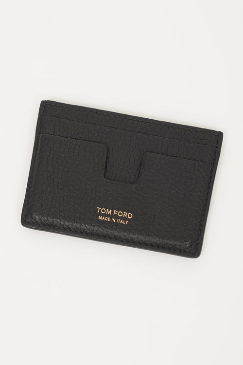 Tom Ford Black Leather T Line Cardholder