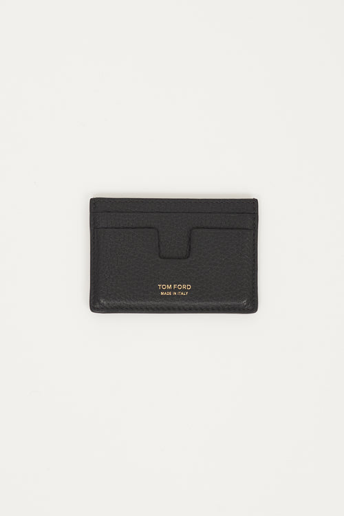 Tom Ford Black Leather T Line Cardholder