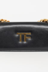 Tom Ford Black Leather Triple Chain Shoulder Bag