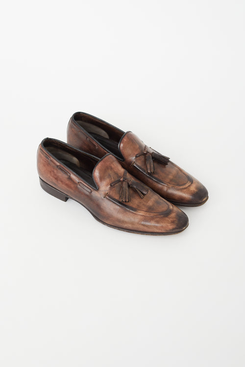 Tom Ford Aged Brown Leather Loafer