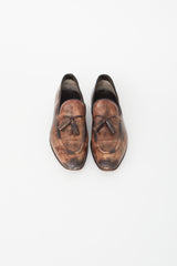 Tom Ford Aged Brown Leather Loafer
