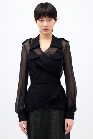 Tom Ford Chiffon Wrap Blouse