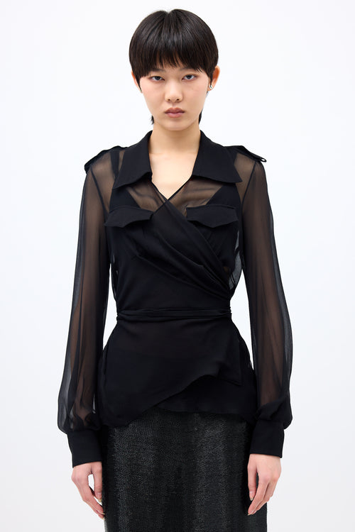 Tom Ford Chiffon Wrap Blouse
