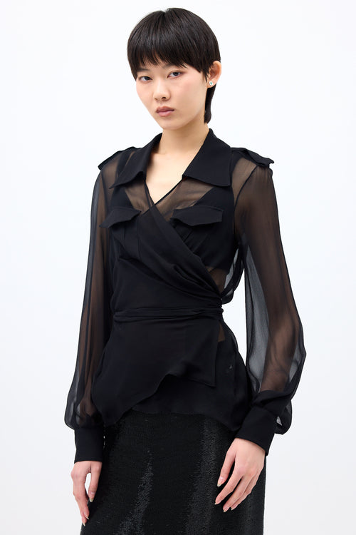 Tom Ford Chiffon Wrap Blouse