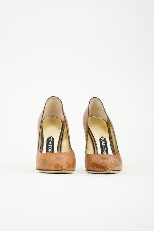 Tom Ford Embossed Leather Pump