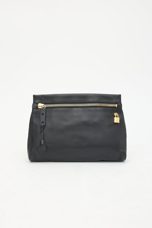 Tom Ford Grained Leather Large Alix Clutch