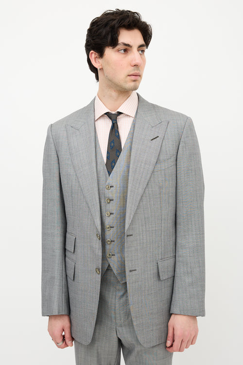 Tom Ford Three Piece Herringbone Suit