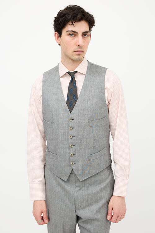 Tom Ford Three Piece Herringbone Suit