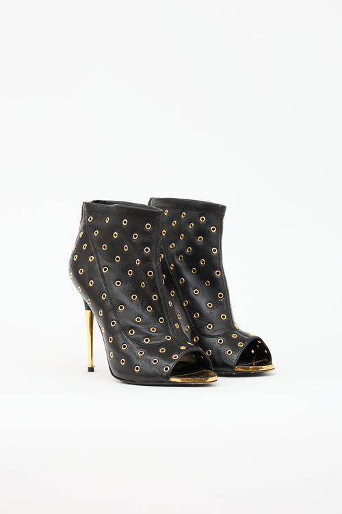 Tom Ford Leather Grommet Bootie