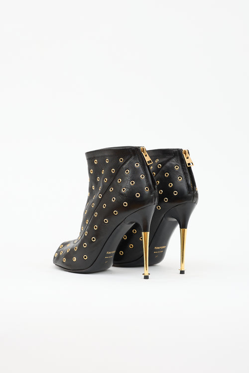 Tom Ford Leather Grommet Bootie