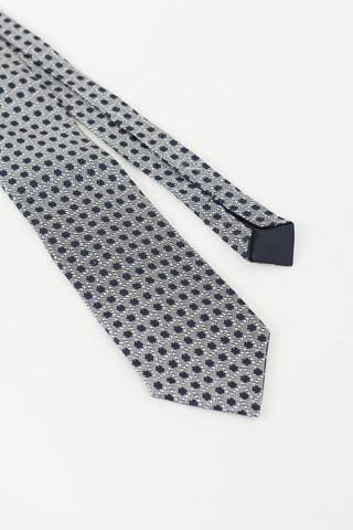 Tom Ford Navy & White Silk Polka Dot Tie