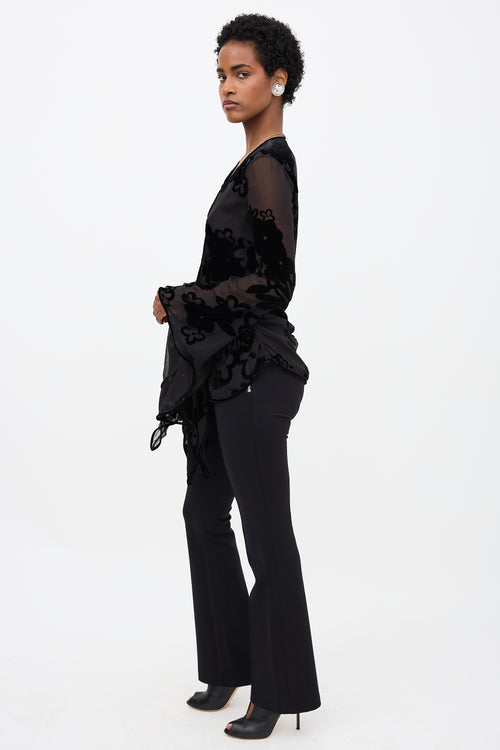 Tom Ford Primrose Floral Velvet Devore Blouse