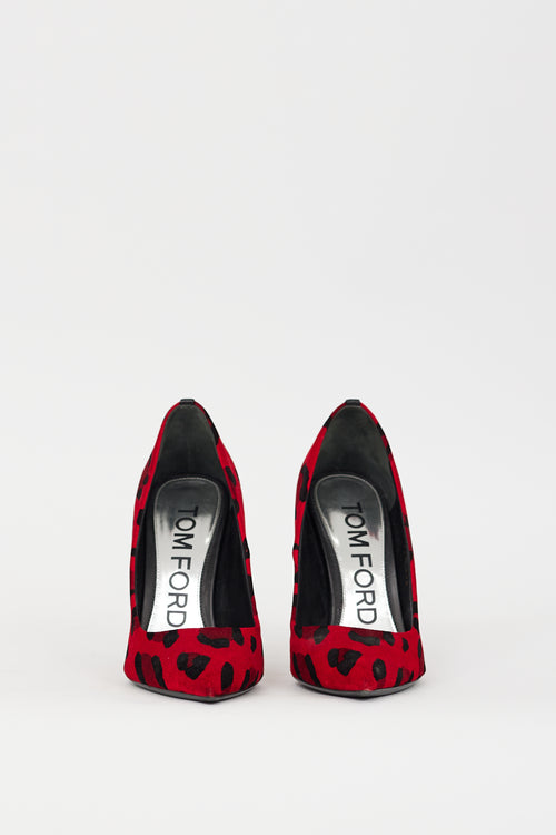Tom Ford Red & Black Printed Heel
