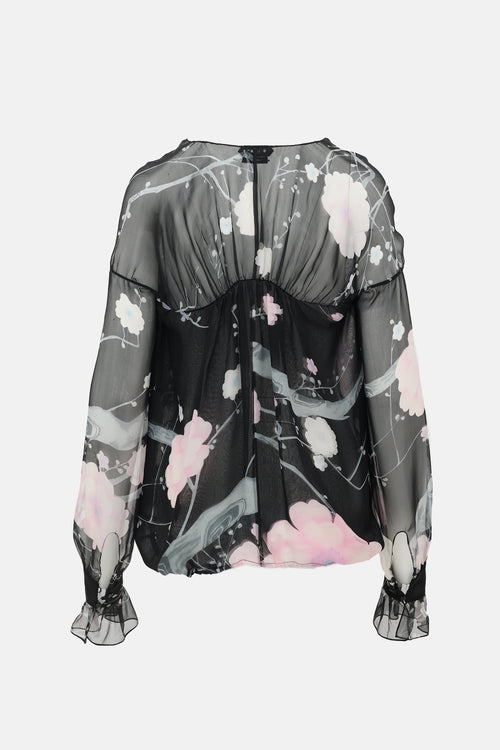 Tom Ford Resort 2015 Silk Chiffon Blouse